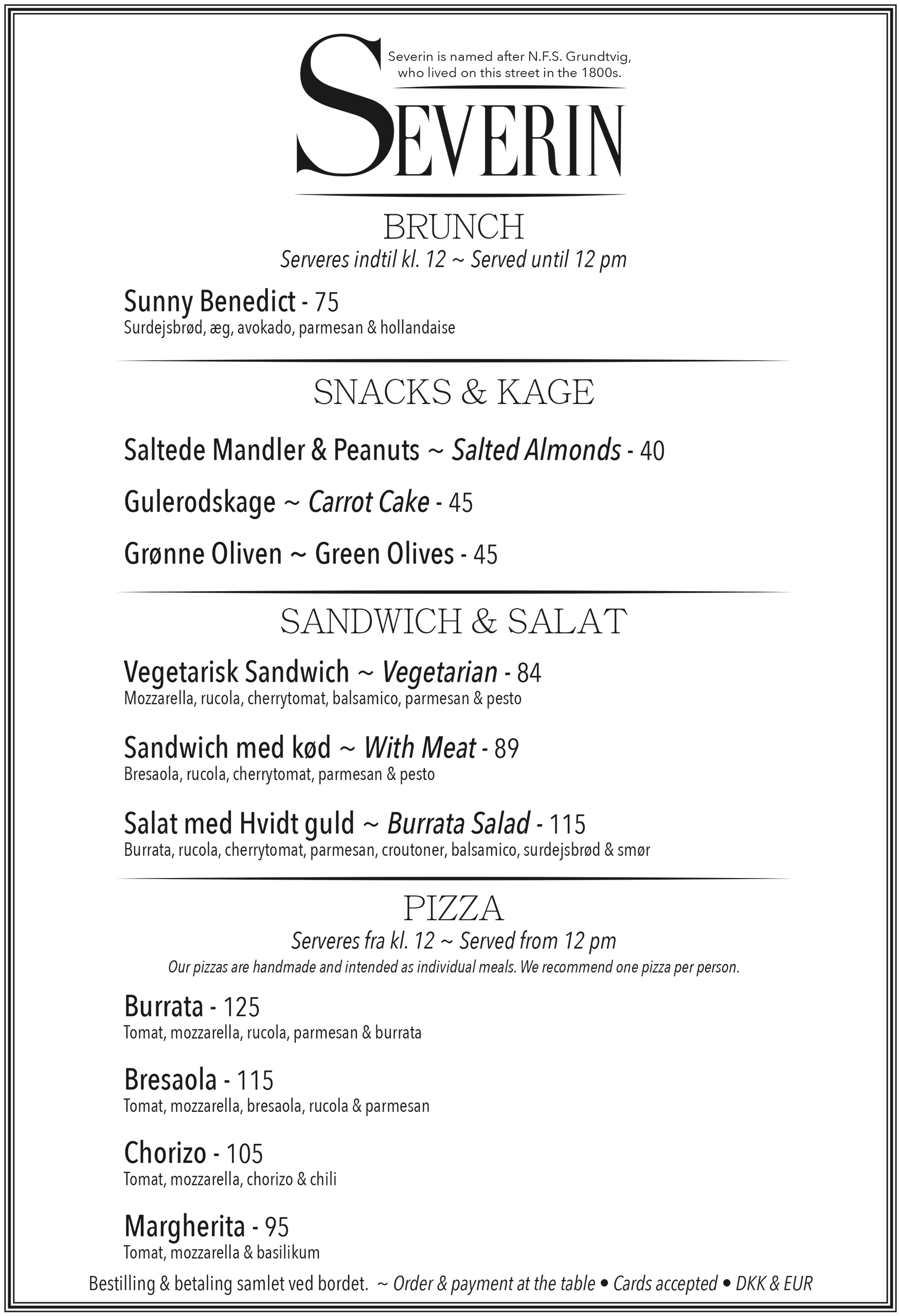 Severins madmenu
